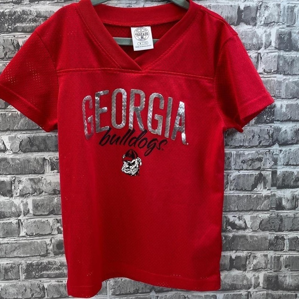 Girls Georgia Bulldogs Red Mesh‎ Jersey
